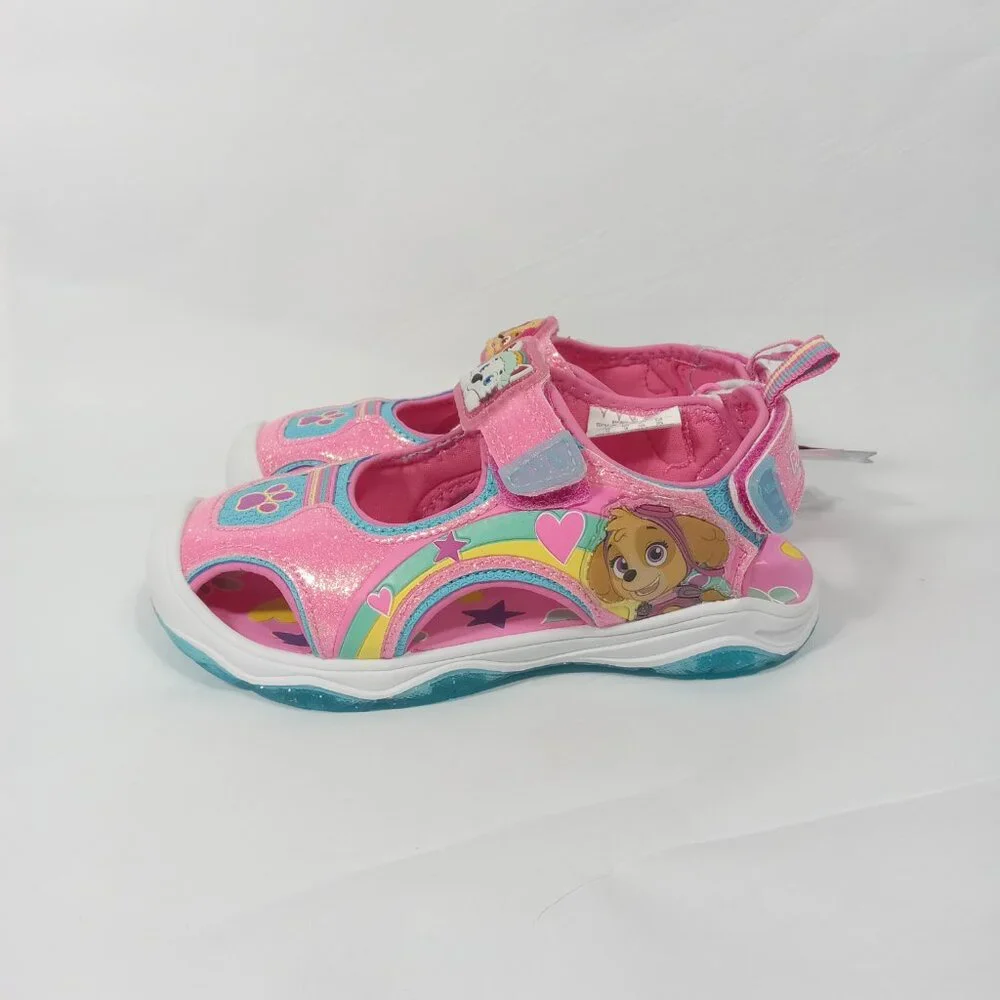 Nickelodeon Paw Patrol Kids Girls' Light-Up Sandals in pink glitter Size 11 NWT